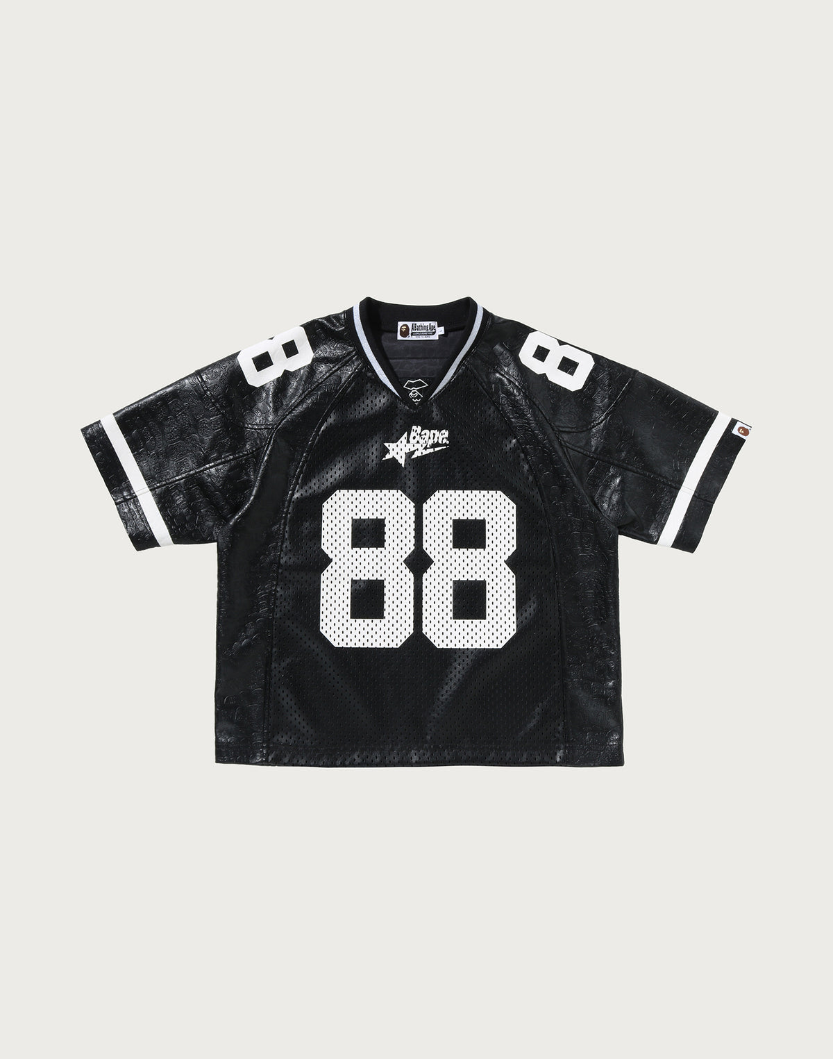PU LEATHER CROPPED FIT FOOTBALL JERSEY MENS