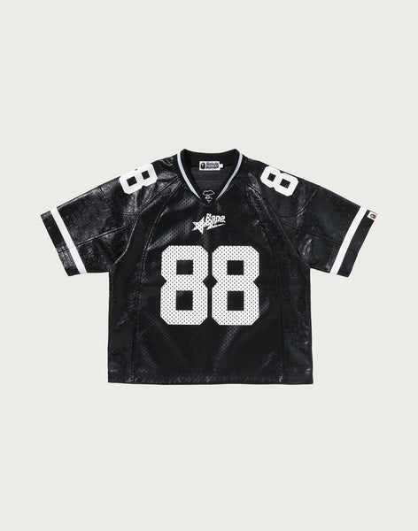PU LEATHER CROPPED FIT FOOTBALL JERSEY MENS – us.bape.com