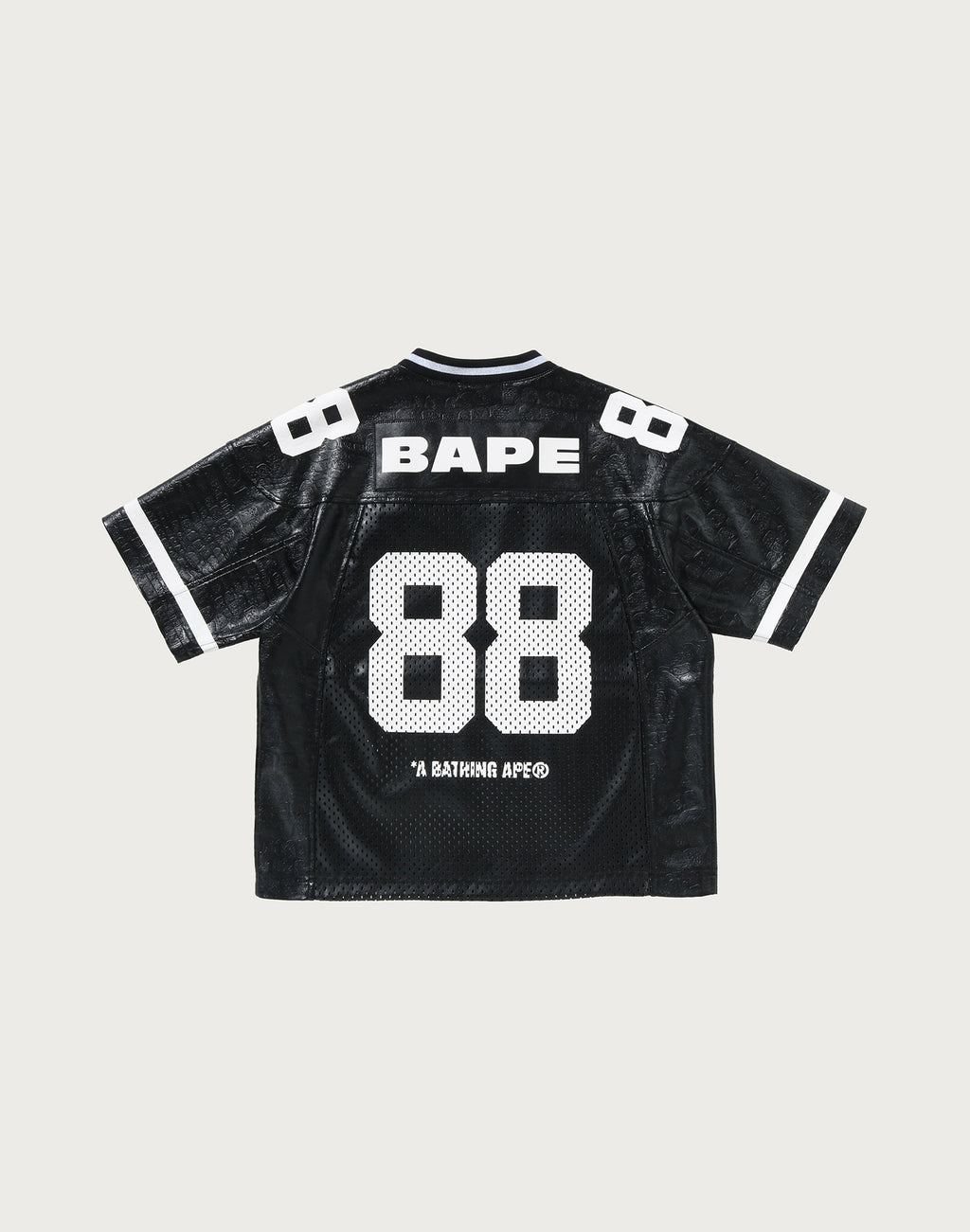 PU LEATHER CROPPED FIT FOOTBALL JERSEY MENS