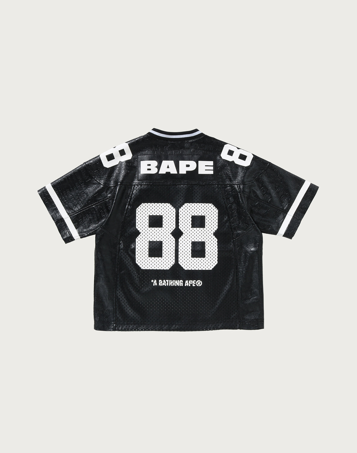 PU LEATHER CROPPED FIT FOOTBALL JERSEY MENS