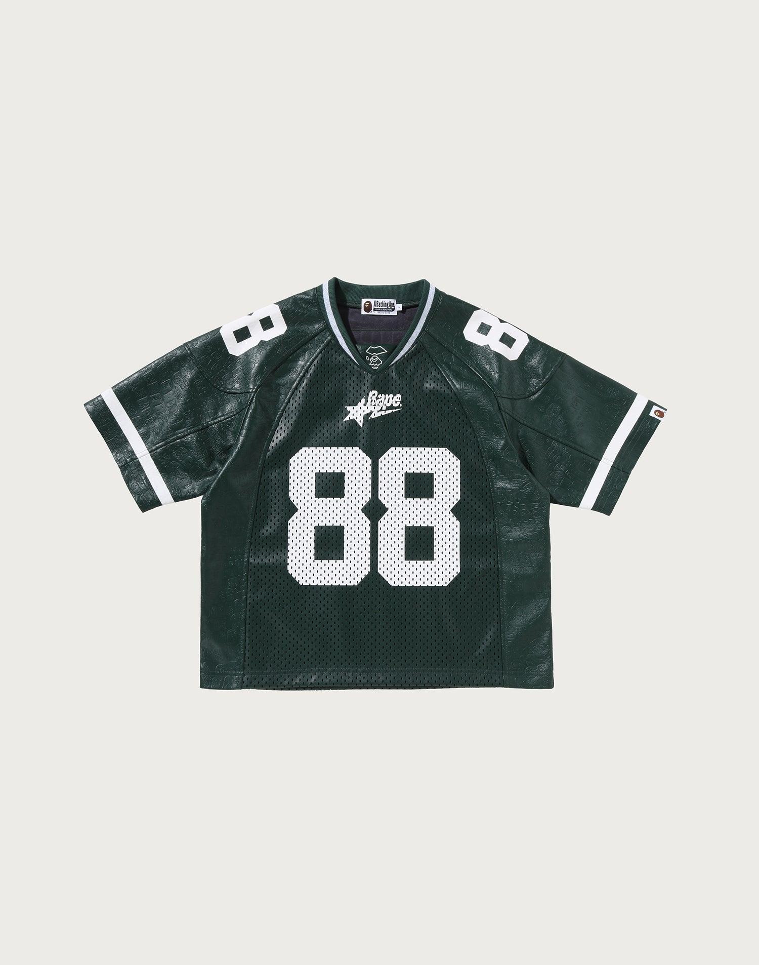 PU LEATHER CROPPED FIT FOOTBALL JERSEY MENS – us.bape.com