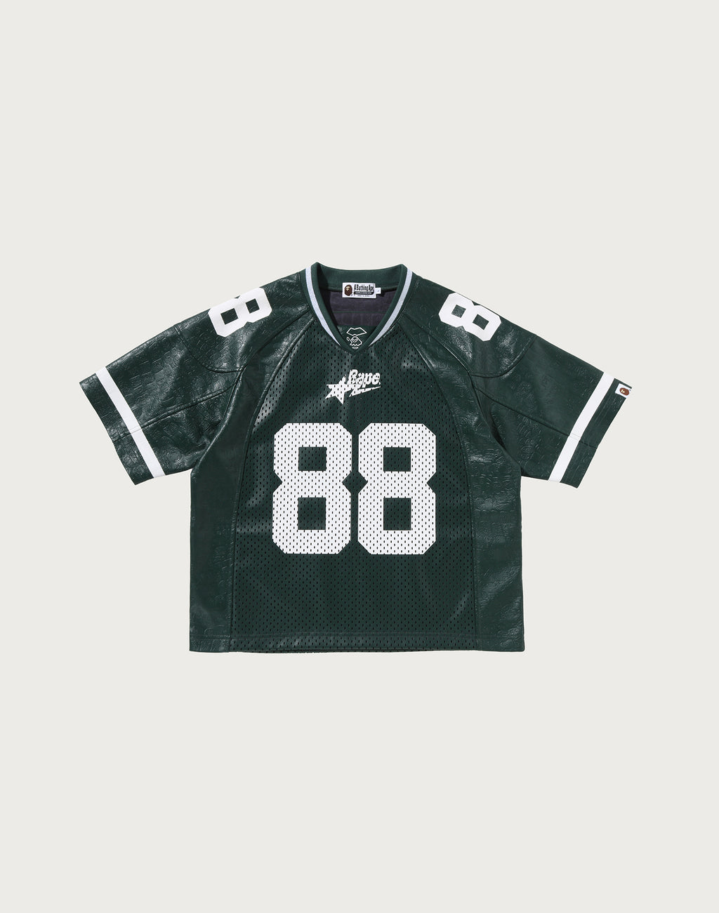 PU LEATHER CROPPED FIT FOOTBALL JERSEY MENS