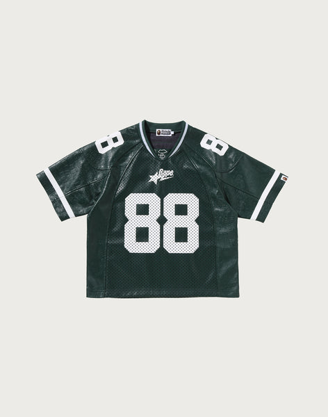 PU LEATHER CROPPED FIT FOOTBALL JERSEY MENS – us.bape.com