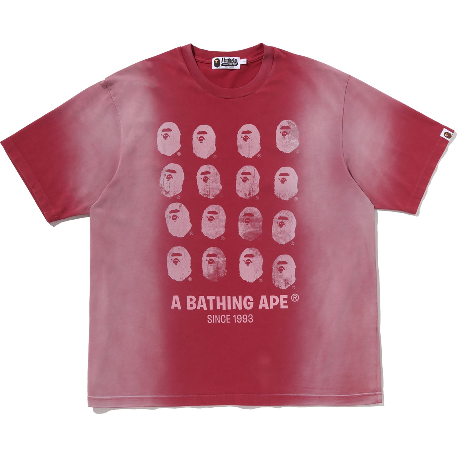 BLEACHED MULTI APE HEAD LOGO RELAXED FIT TEE MENS – us.bape.com