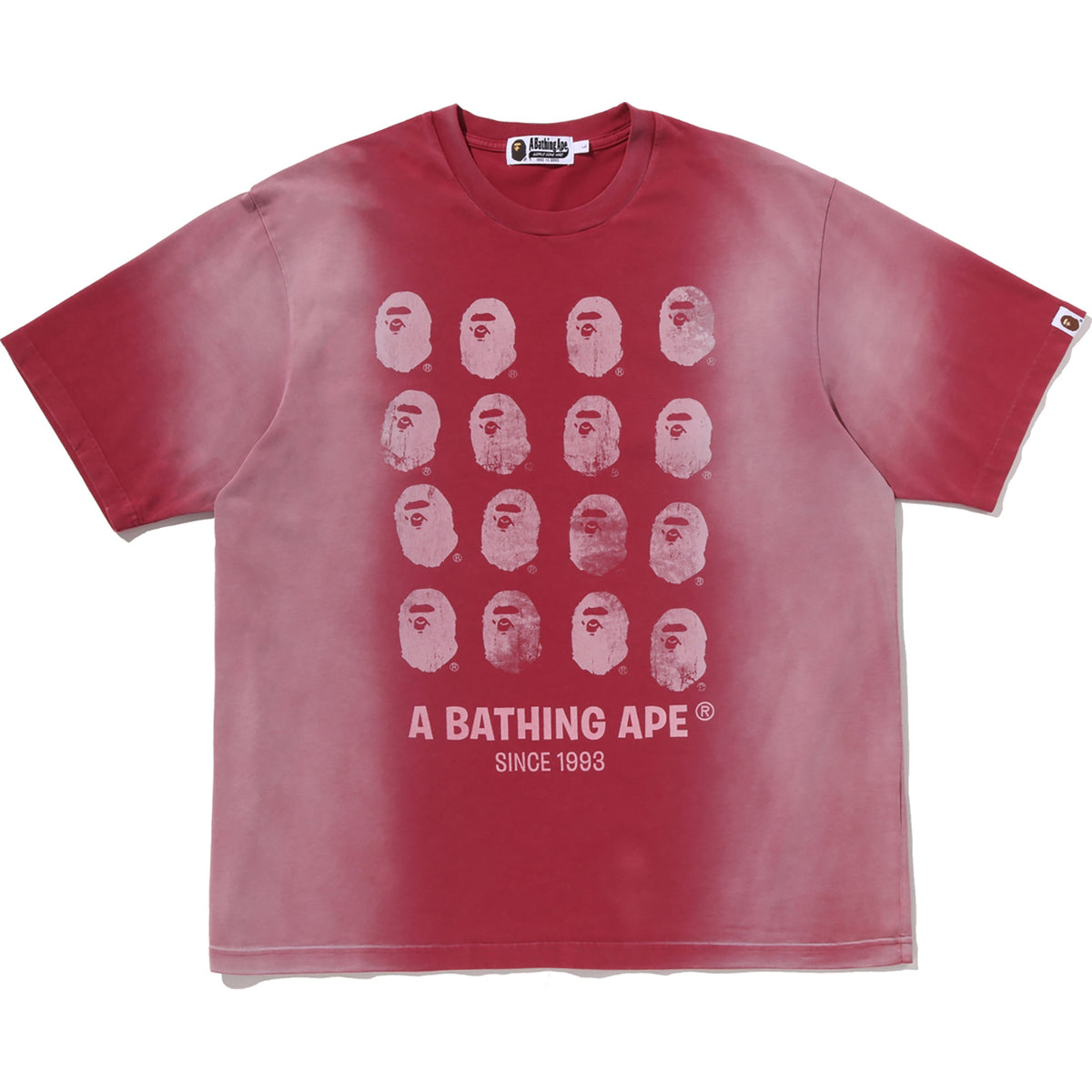 BLEACHED MULTI APE HEAD LOGO RELAXED FIT TEE MENS