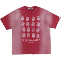 BLEACHED MULTI APE HEAD LOGO RELAXED FIT TEE MENS