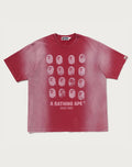 BLEACHED MULTI APE HEAD LOGO RELAXED FIT TEE MENS