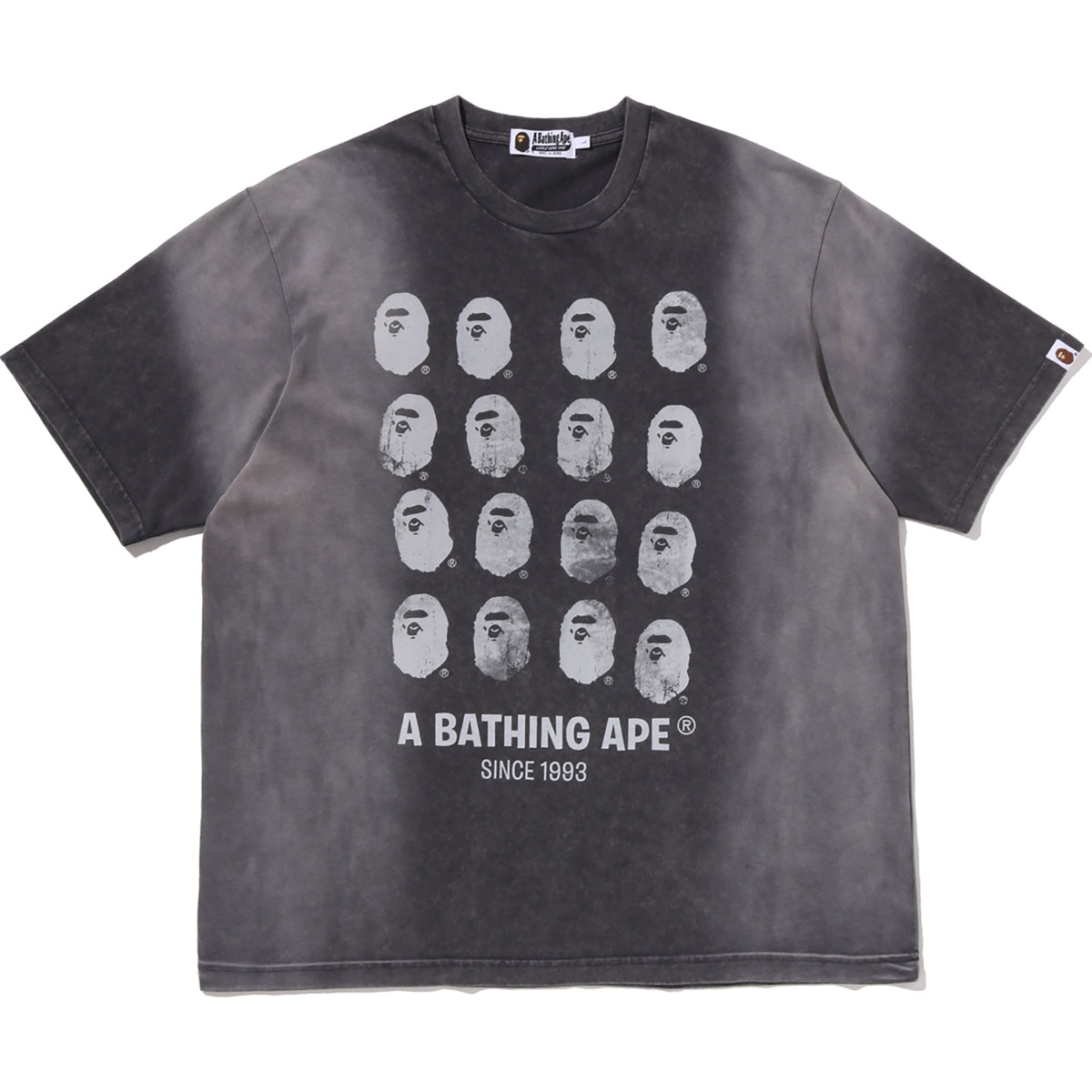 BLEACHED MULTI APE HEAD LOGO RELAXED FIT TEE MENS