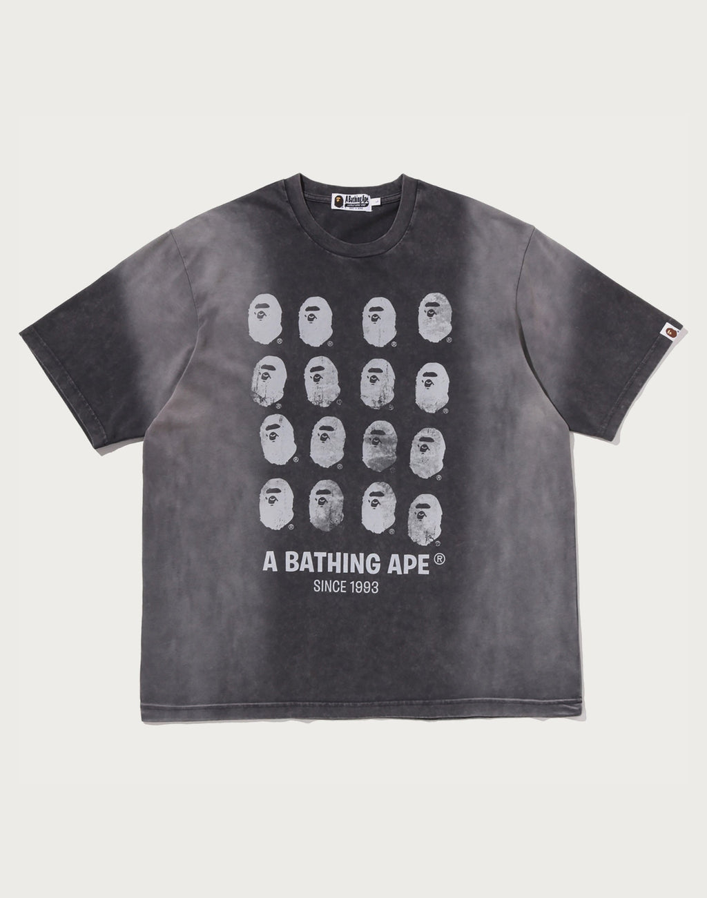 BLEACHED MULTI APE HEAD LOGO RELAXED FIT TEE MENS