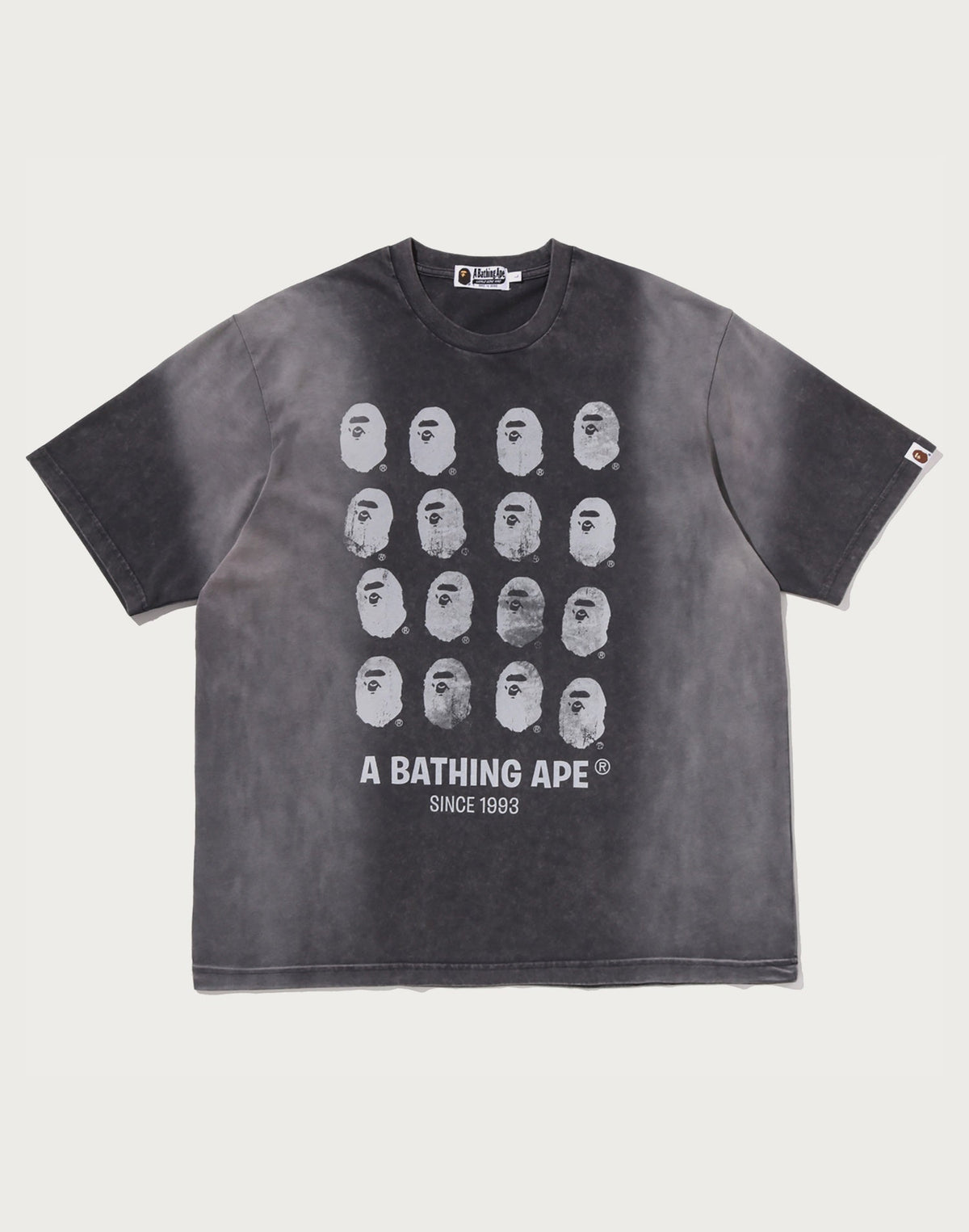 BLEACHED MULTI APE HEAD LOGO RELAXED FIT TEE MENS