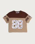 MULTI LOGO FOOTBALL BOXY CROPPED TEE LADIES