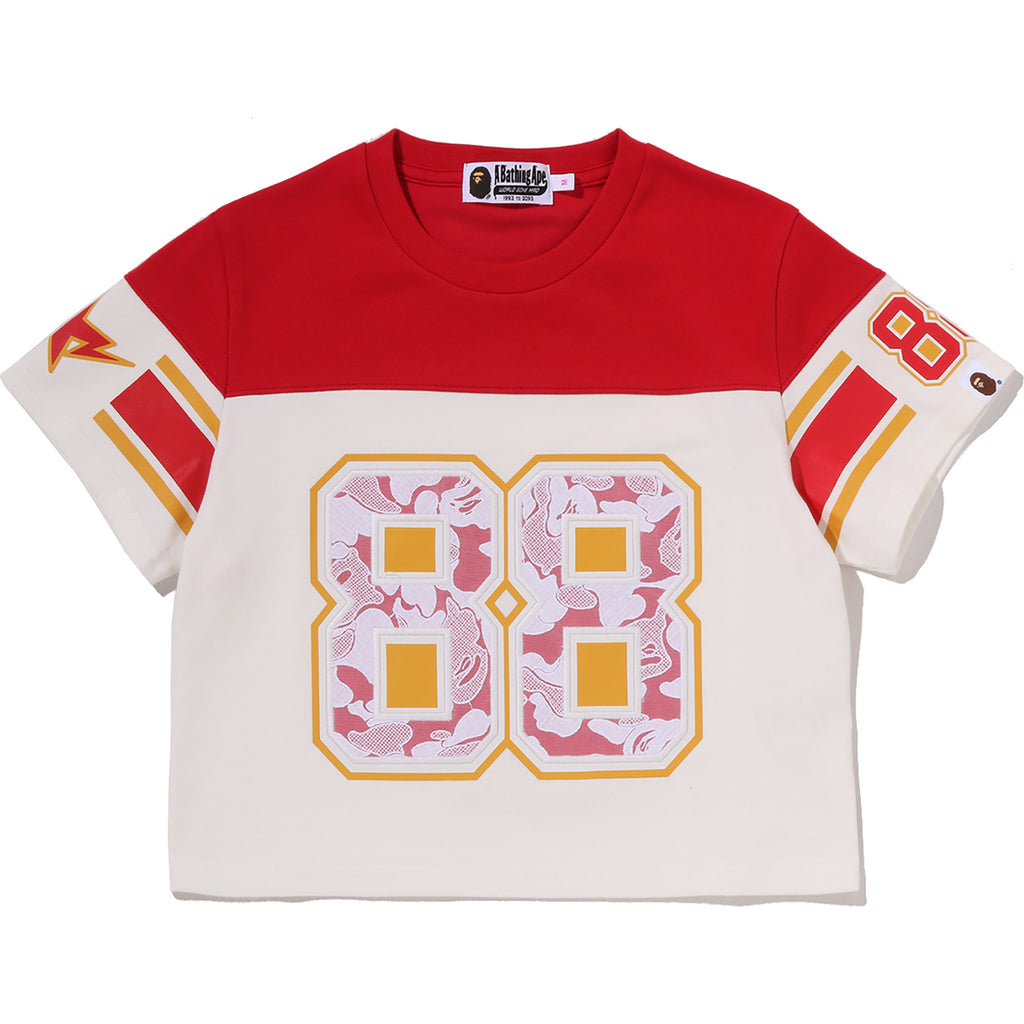 MULTI LOGO FOOTBALL BOXY CROPPED TEE LADIES