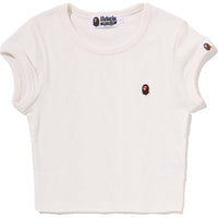 STA PATTERN JACQUARD APE HEAD ONE POINT CROPPED TEE LADIES
