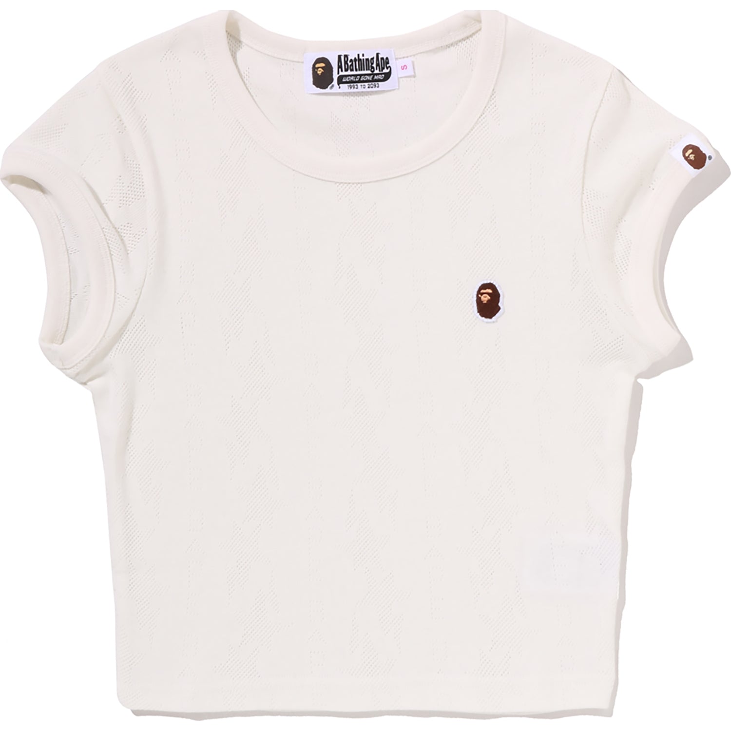 STA PATTERN JACQUARD APE HEAD ONE POINT CROPPED TEE LADIES