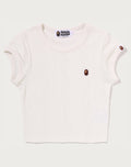 STA PATTERN JACQUARD APE HEAD ONE POINT CROPPED TEE LADIES