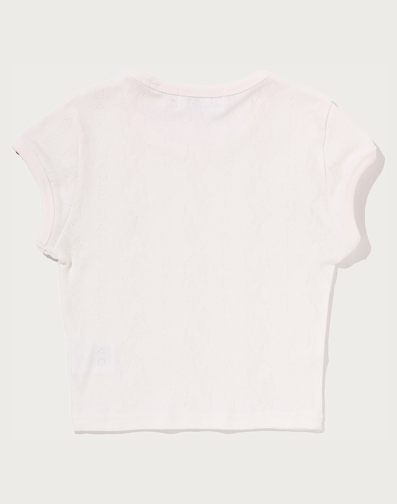 STA PATTERN JACQUARD APE HEAD ONE POINT CROPPED TEE LADIES
