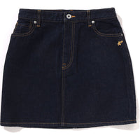 APE HEAD EMBROIDERY 12 OZ DENIM SKIRT LADIES