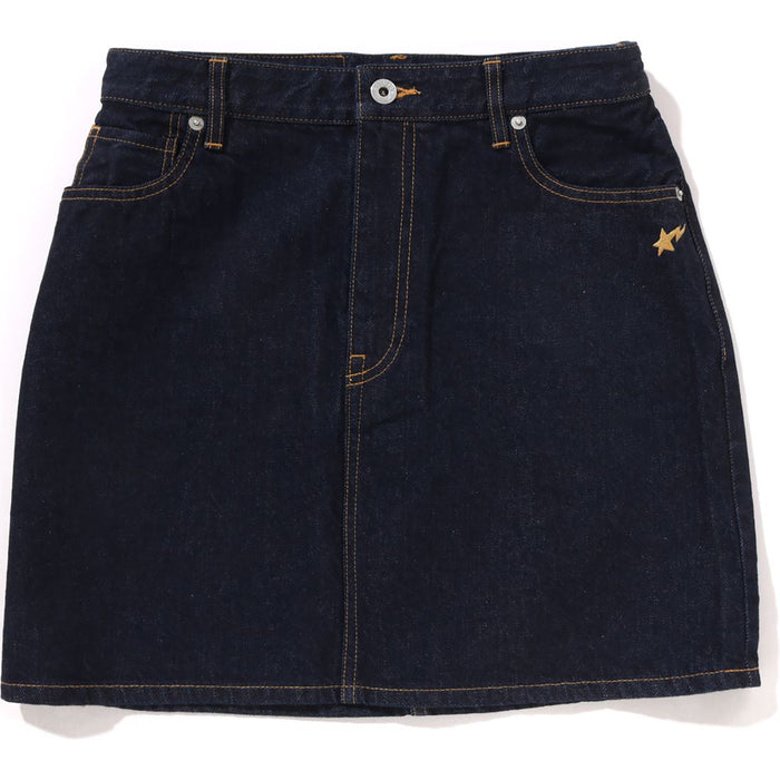 APE HEAD EMBROIDERY 12 OZ DENIM SKIRT LADIES