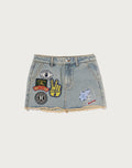 MULTI LOGO DENIM SKIRT LADIES