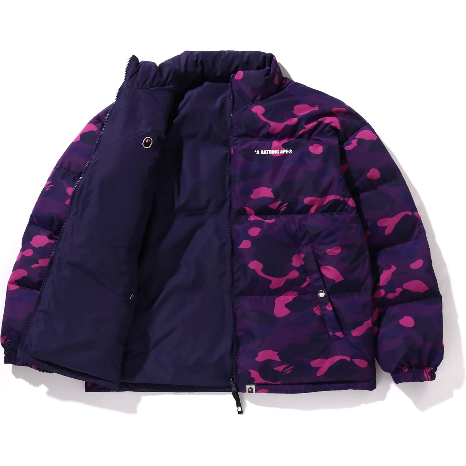 Bape Color Camo Reversible Down Jacket Red