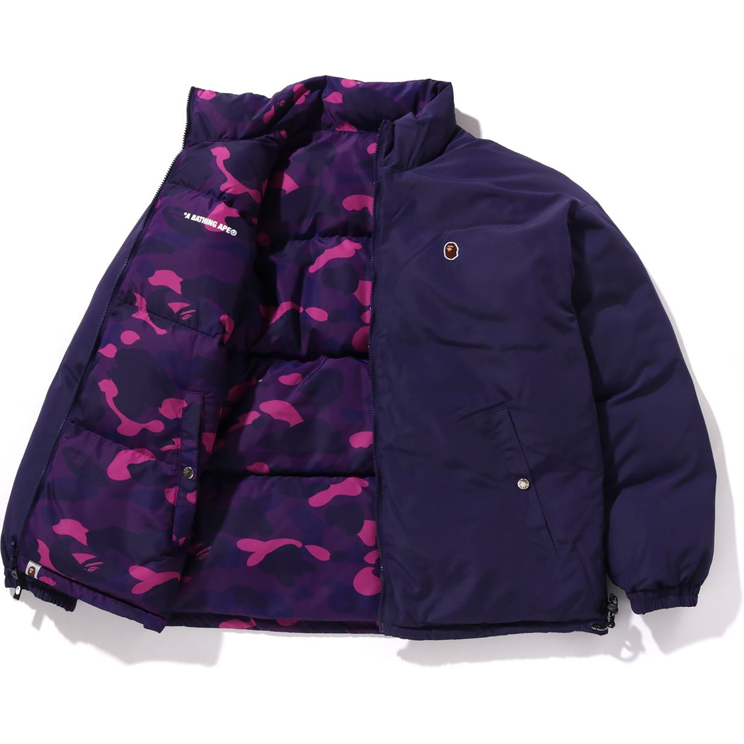 Bape Color Camo Reversible Down Jacket Red