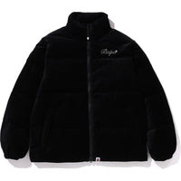 CRYSTAL STONE BAPE LOGO VELOUR DOWN JACKET LADIES