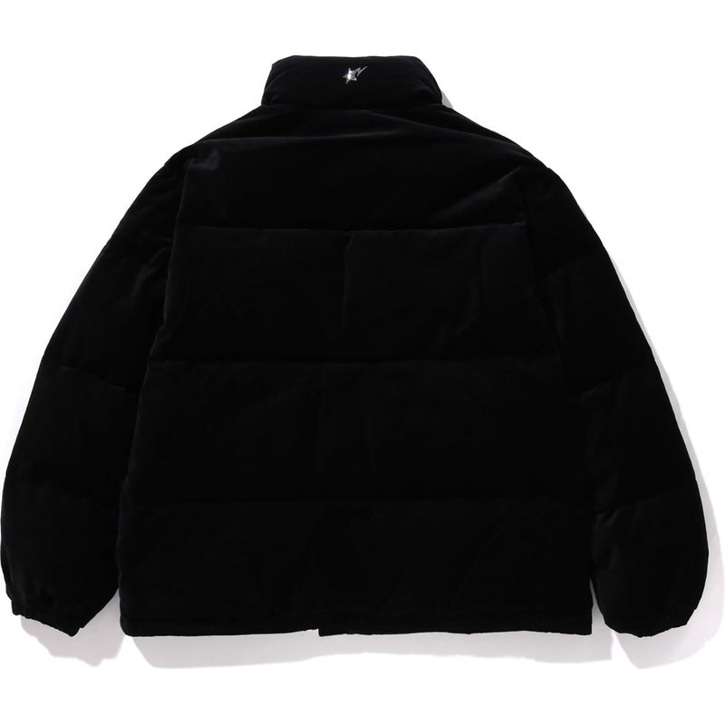 CRYSTAL STONE BAPE LOGO VELOUR DOWN JACKET LADIES