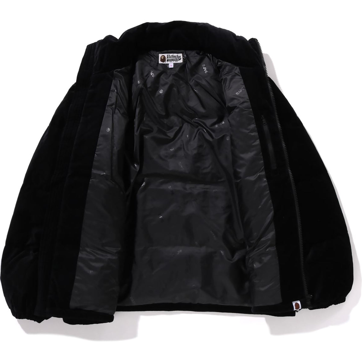 CRYSTAL STONE BAPE LOGO VELOUR DOWN JACKET LADIES