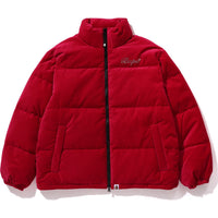 CRYSTAL STONE BAPE LOGO VELOUR DOWN JACKET LADIES