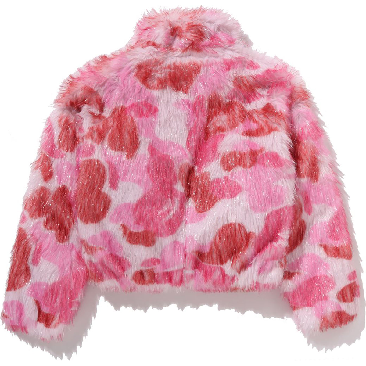 ABC CAMO ONE POINT METALLIC LONG FUR JACQUARD DOWN JACKET LADIES