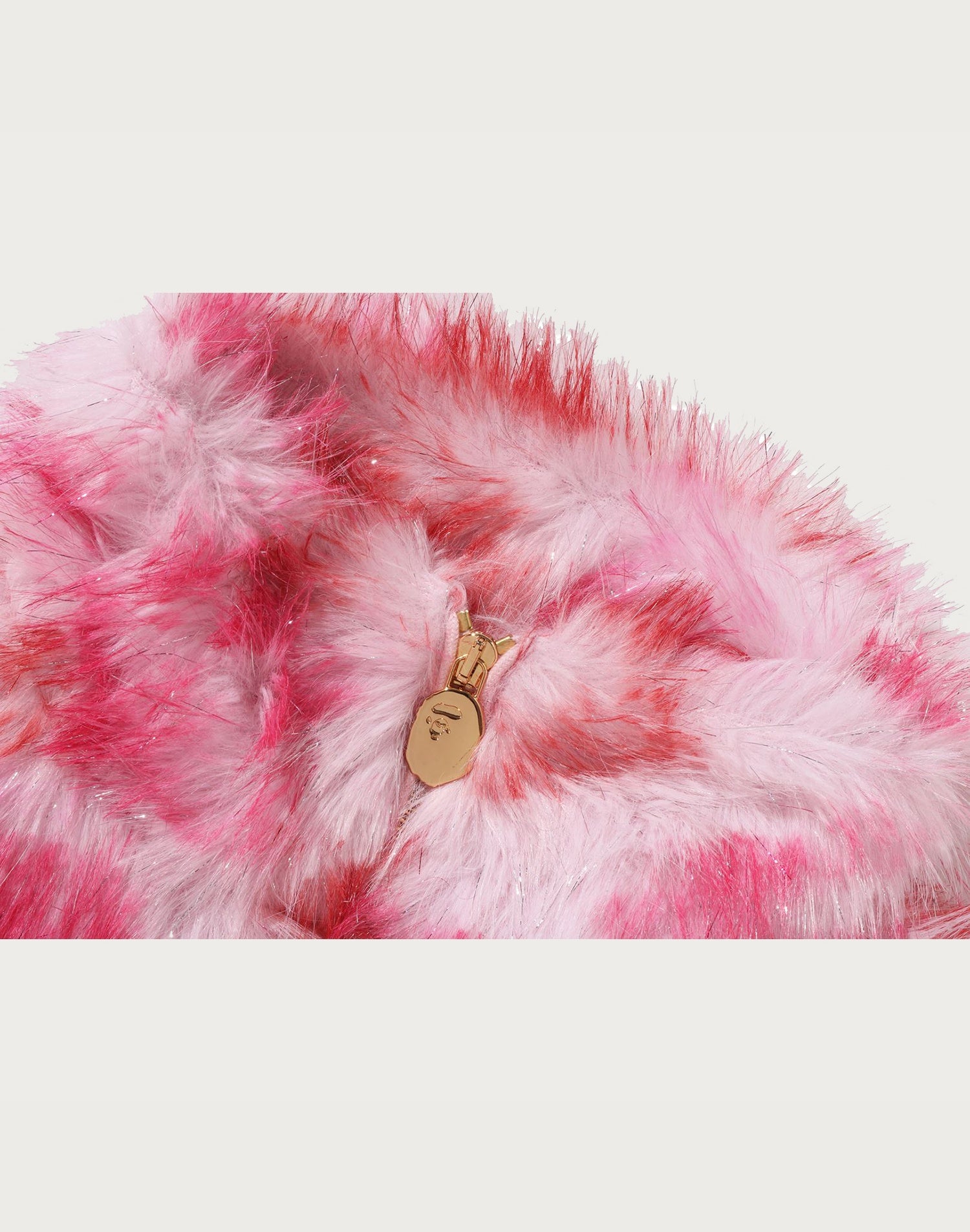 ABC CAMO ONE POINT METALLIC LONG FUR JACQUARD DOWN JACKET LADIES