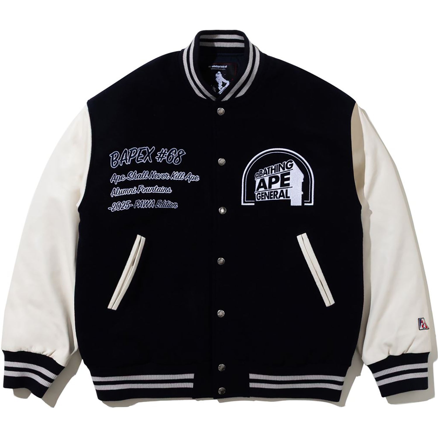 BAPE BY KAZUKI KURAISHI MULTI LOGO VARSITY DOWN JACKET MENS – us