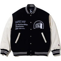 BAPE BY KAZUKI KURAISHI MULTI LOGO VARSITY DOWN JACKET MENS