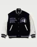 BAPE BY KAZUKI KURAISHI MULTI LOGO VARSITY DOWN JACKET MENS