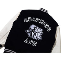 BAPE BY KAZUKI KURAISHI MULTI LOGO VARSITY DOWN JACKET MENS