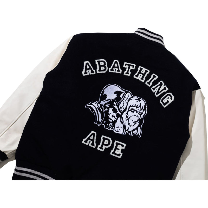 BAPE BY KAZUKI KURAISHI MULTI LOGO VARSITY DOWN JACKET MENS