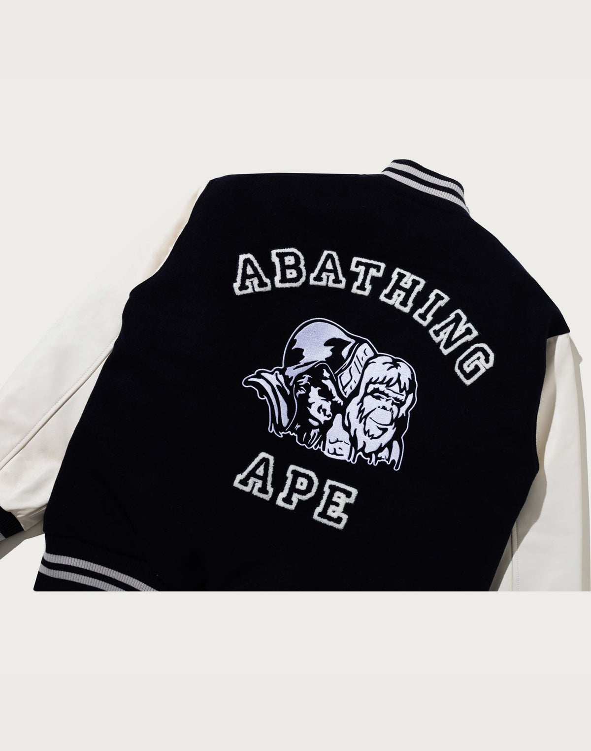 BAPE BY KAZUKI KURAISHI MULTI LOGO VARSITY DOWN JACKET MENS