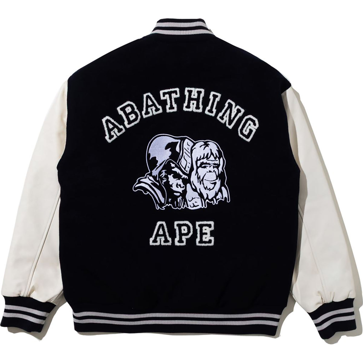 BAPE BY KAZUKI KURAISHI MULTI LOGO VARSITY DOWN JACKET MENS