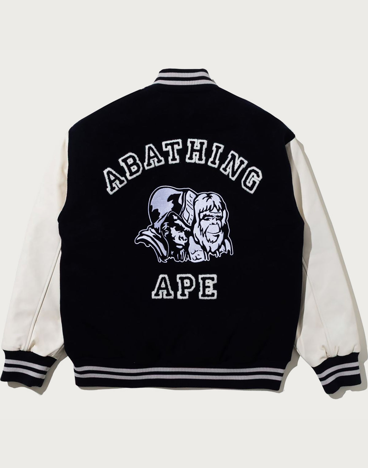 BAPE BY KAZUKI KURAISHI MULTI LOGO VARSITY DOWN JACKET MENS
