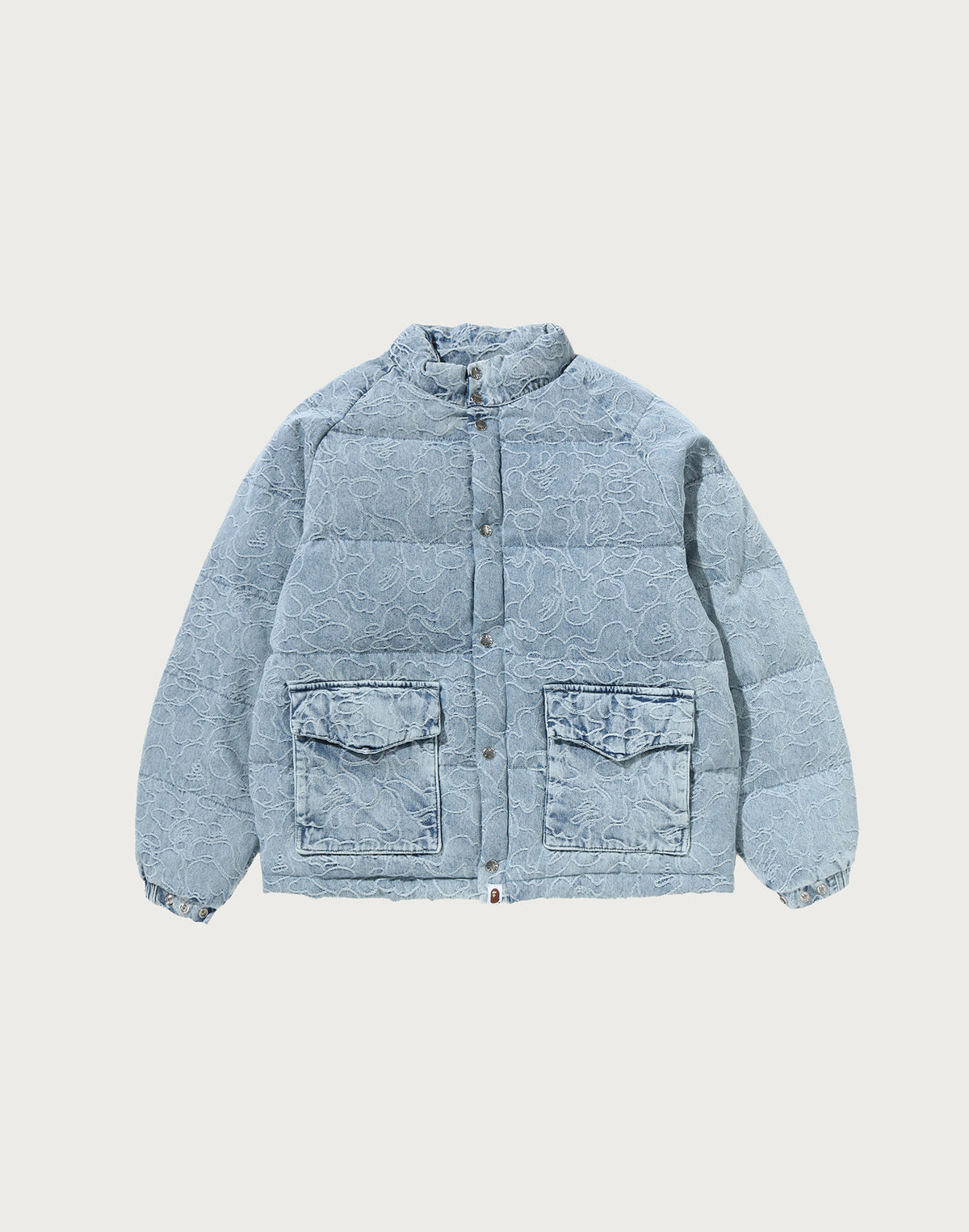 LINE CAMO JACQUARD DENIM CLASSIC DOWN JACKET MENS