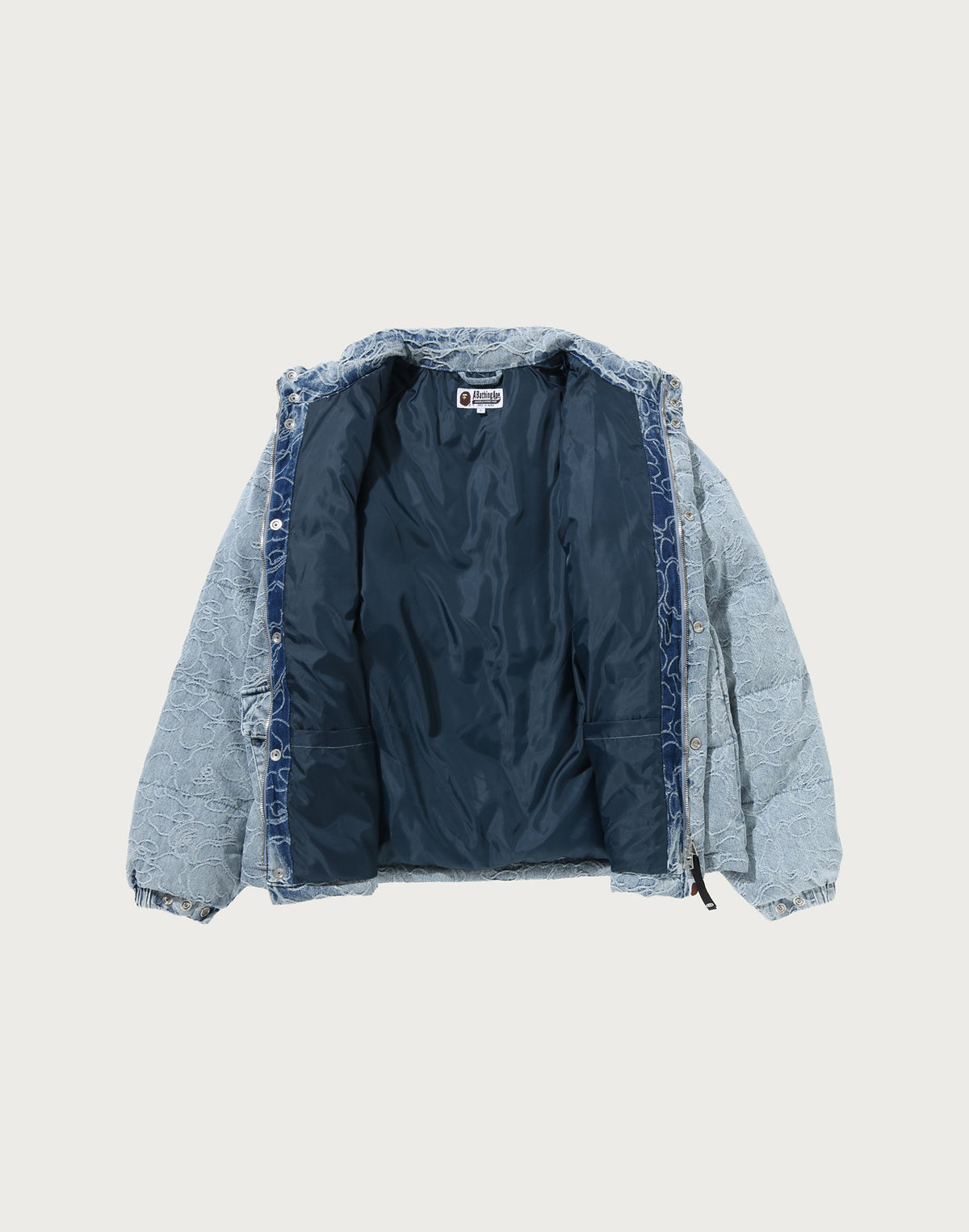 LINE CAMO JACQUARD DENIM CLASSIC DOWN JACKET MENS