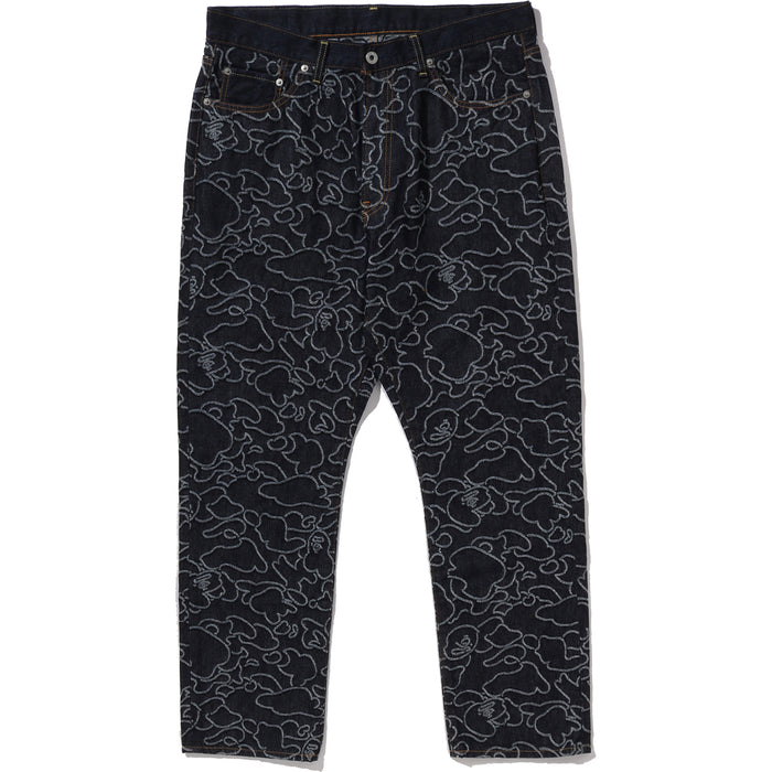BAPE X OVO NEON 1ST CAMO JACQUARD DENIM PANTS MENS