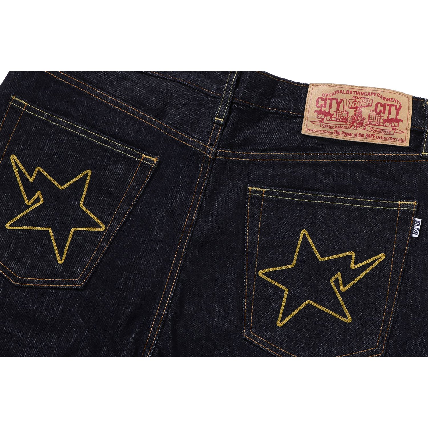 STA REGULAR FIT 13 OZ DENIM PANTS MENS – us.bape.com