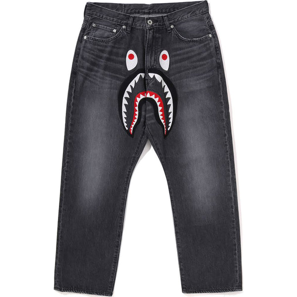 SHARK LOOSE FIT 13 OZ DENIM PANTS MENS – us.bape.com