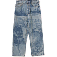 OVERALL LASERED RELAXED FIT 13 OZ DENIM PANTS MENS