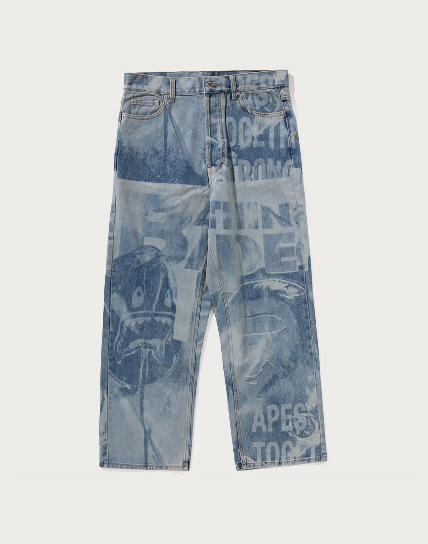 OVERALL LASERED RELAXED FIT 13 OZ DENIM PANTS MENS – us.bape.com