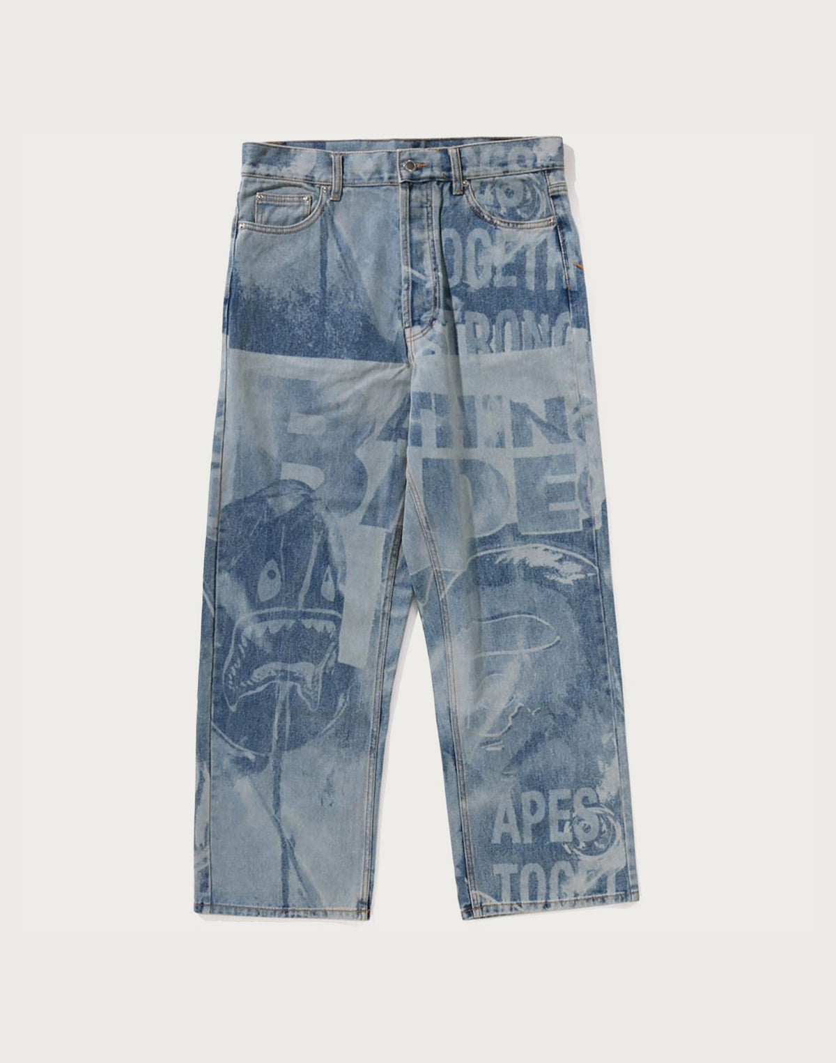 OVERALL LASERED RELAXED FIT 13 OZ DENIM PANTS MENS