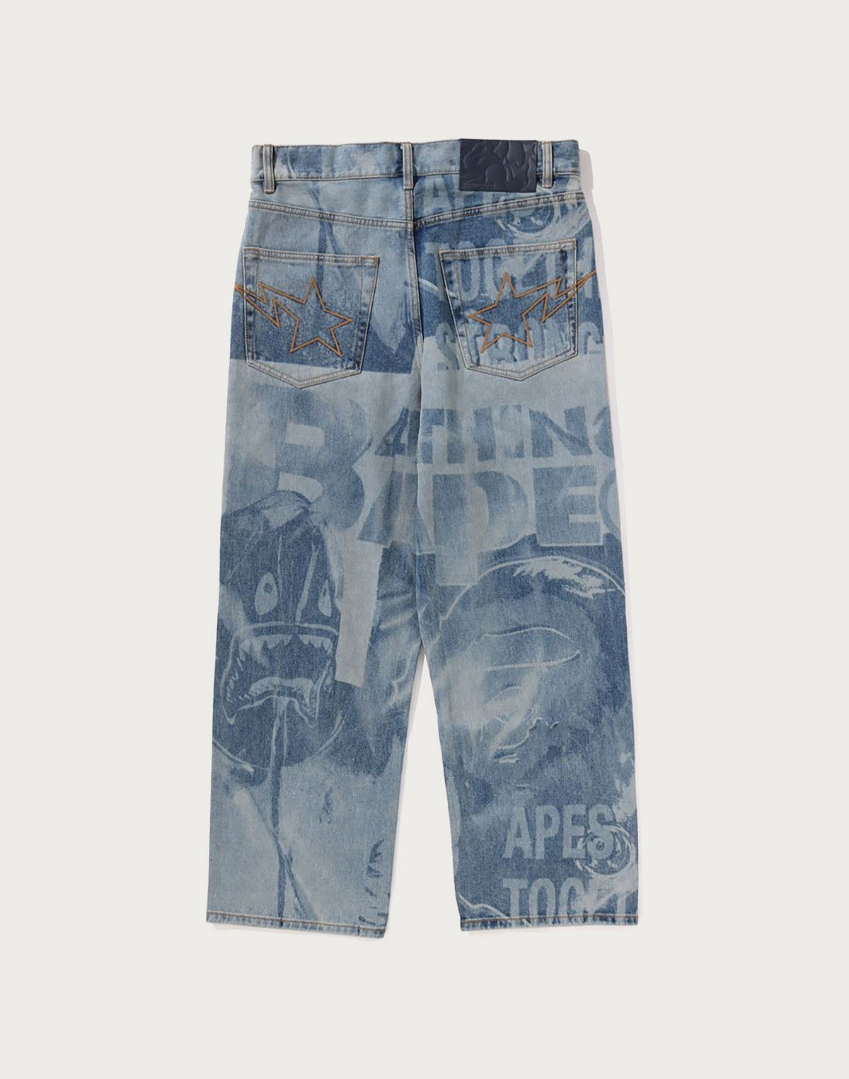 OVERALL LASERED RELAXED FIT 13 OZ DENIM PANTS MENS