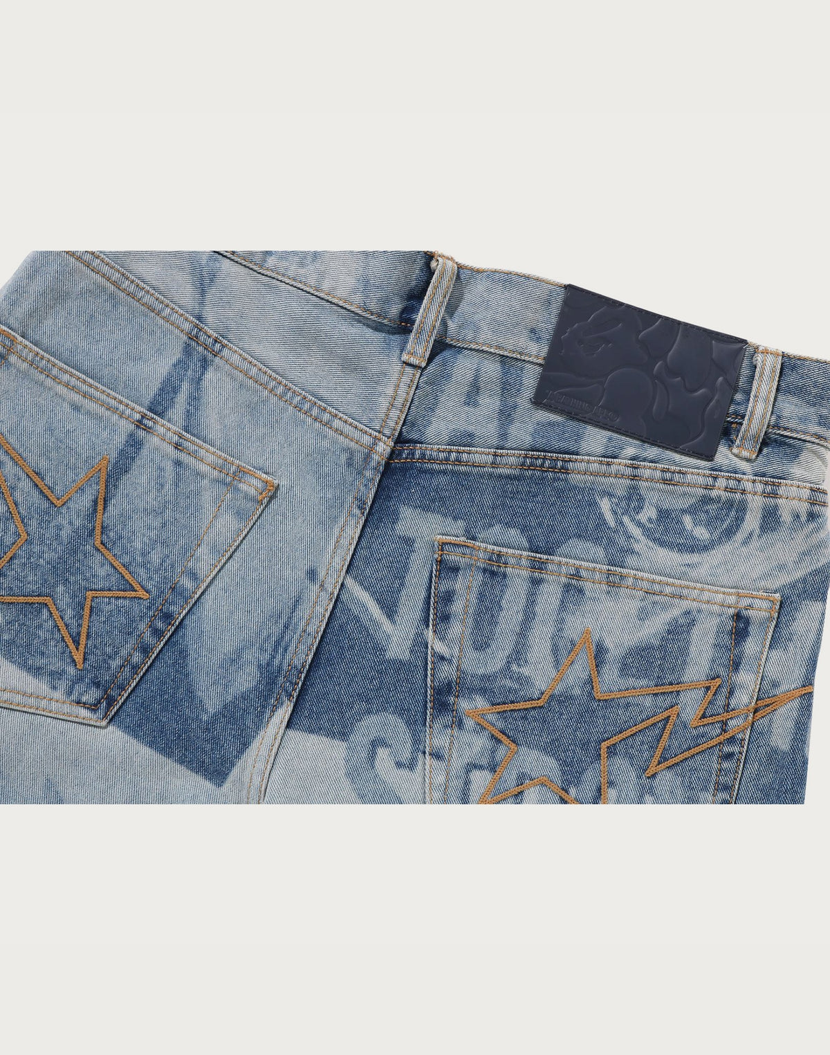 OVERALL LASERED RELAXED FIT 13 OZ DENIM PANTS MENS