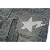 CLOUD CAMO JACQUARD UPCYCLED RELAXED FIT 13 OZ DENIM PANTS MENS